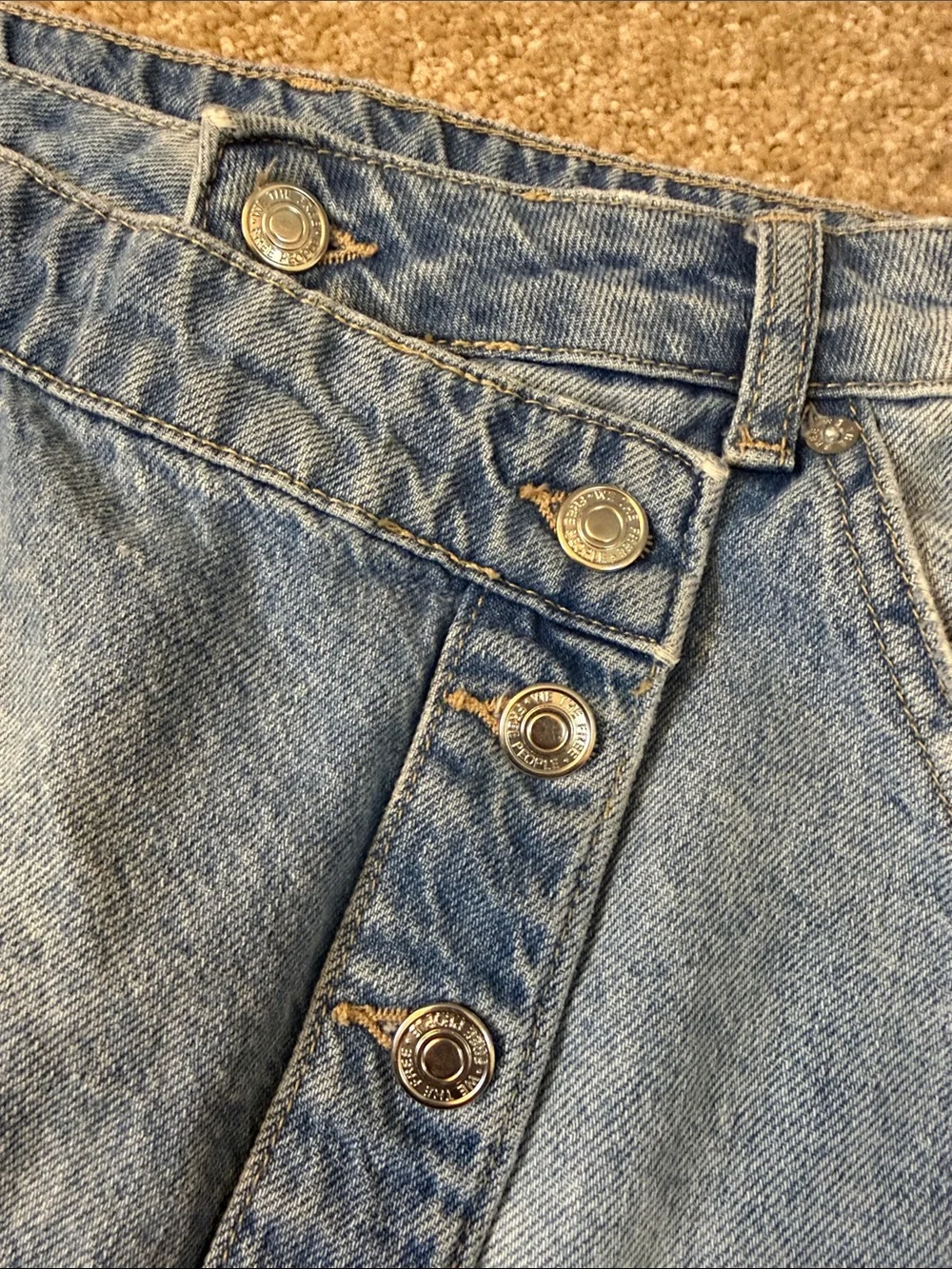 Free People Light Blue Denim Mini Skort